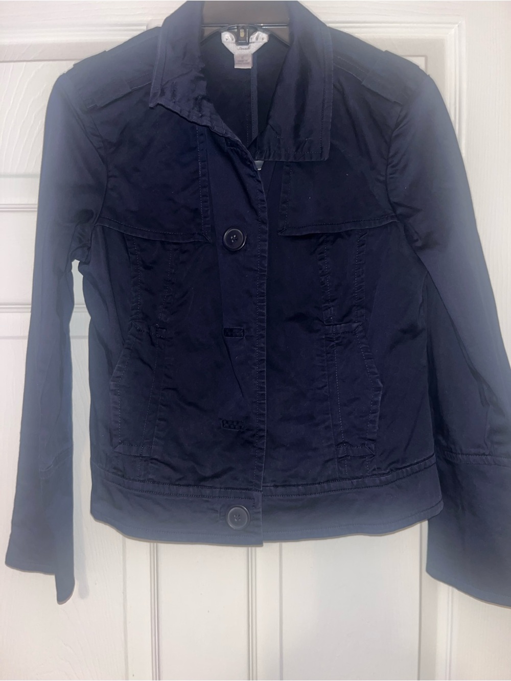 Talbots Navy Button-Front Jean Jacket